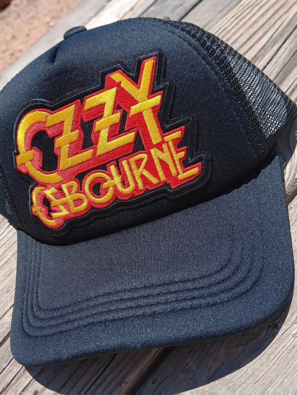 Ozzy Osbourne Black Trucker Cap - Red & Yellow Logo